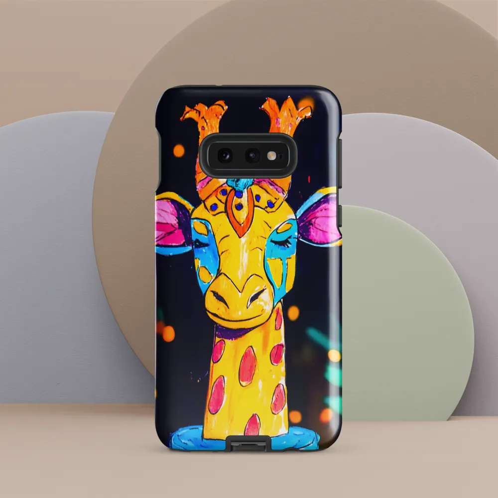 Whimsical Giraffe in Vibrant Colors