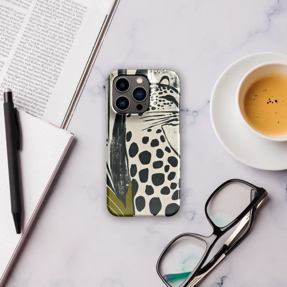 Leopard in Silhouette: A Modern Appeal | Phone Case |  14 Pro | Snap Case | Glossy