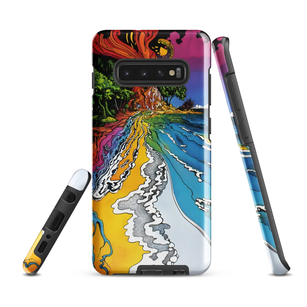 Ethereal Flow: A Psychedelic Landscape | Phone Case |  S10 Plus | Tough Case | Glossy