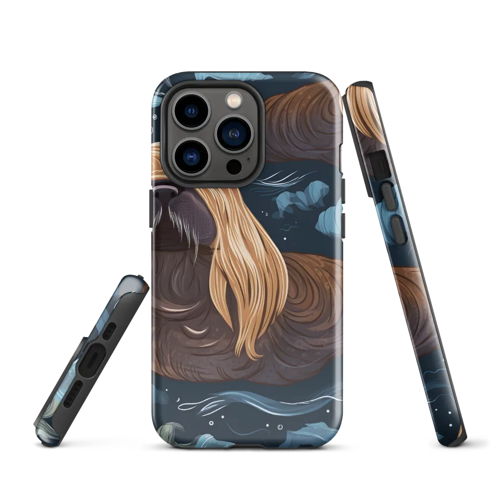 Whimsical Walruses in Deep Blue