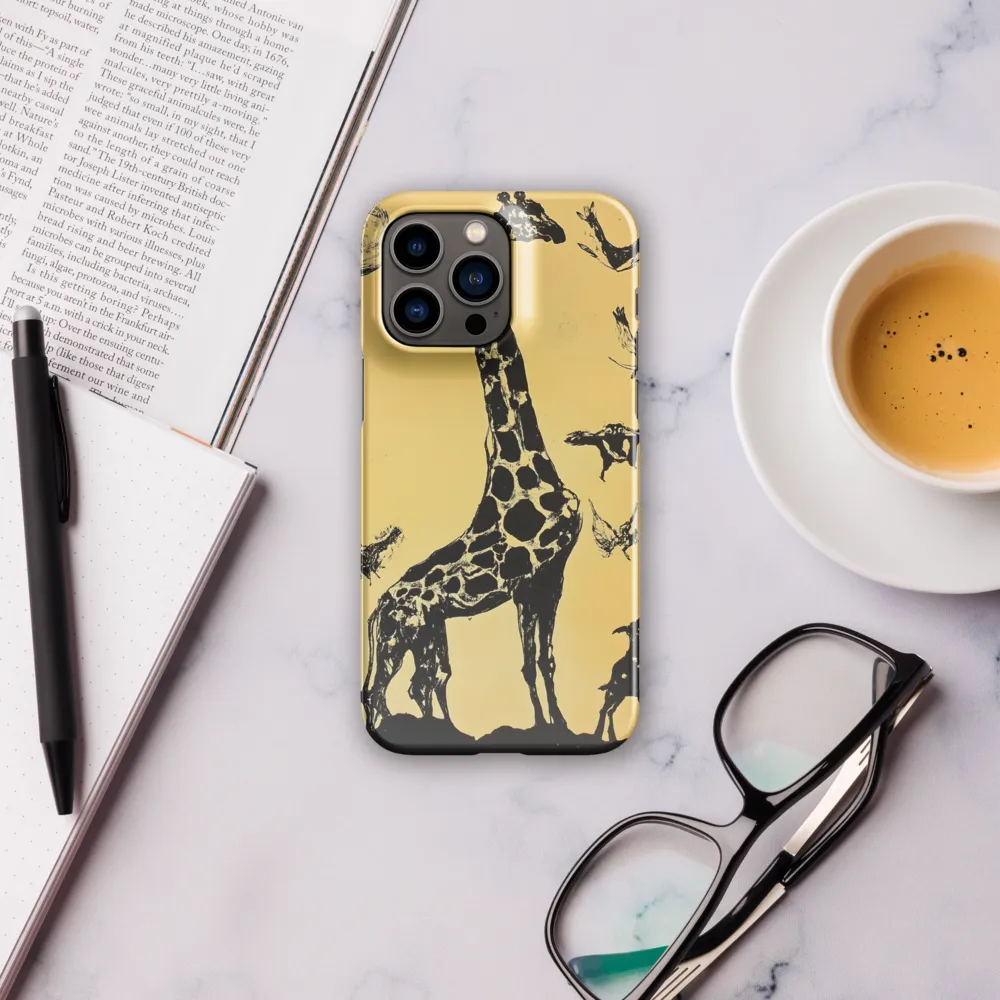 Whimsical Harmony of Giraffe and Birds