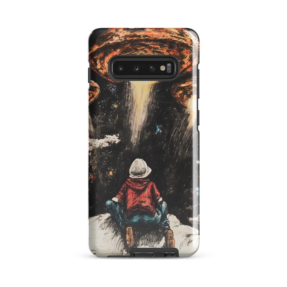 Gazing into the Unknown: A Child's Wonder in Space | Phone Case |  S10 Plus | Tough Case | Glossy