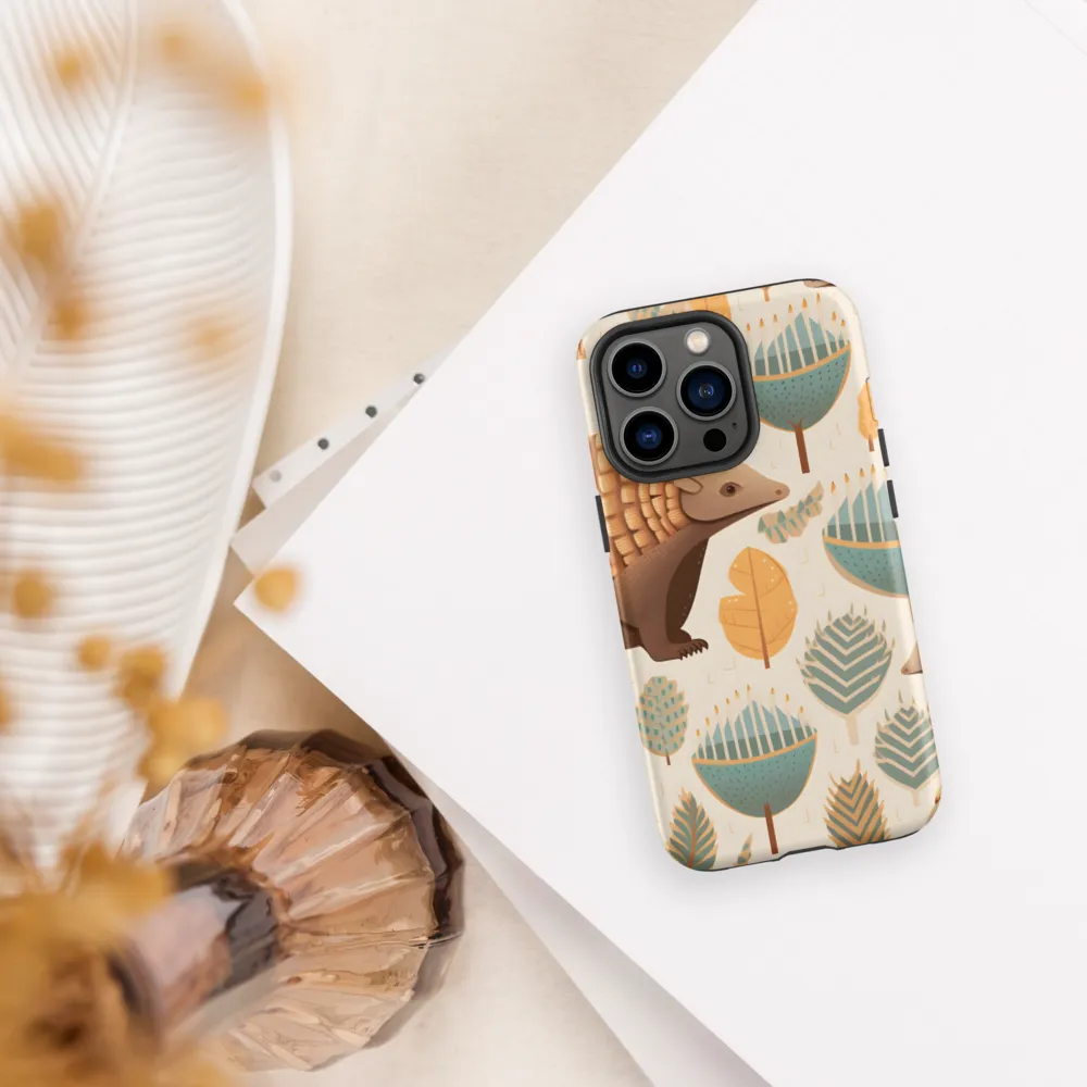 Pangolins in a Whimsical Habitat | Phone Case |  13 Pro | Tough Case | Matte
