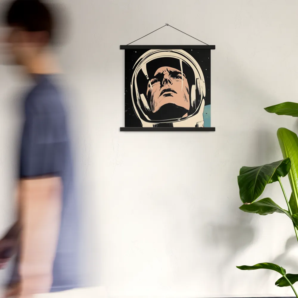 Gaze of the Astronaut | Poster With Black Wood Hanger | 18″×18″