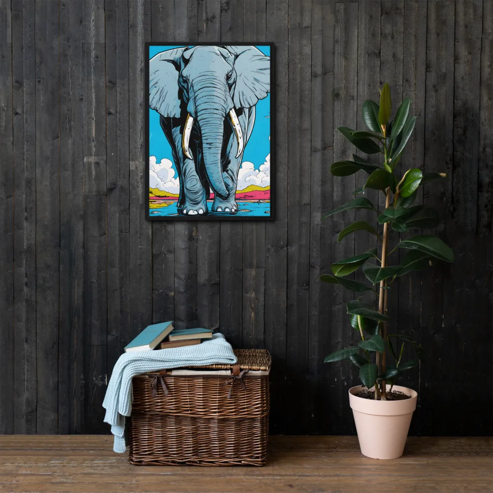 Majestic Presence: The Elephant | Canvas with Black Frame | 20″×28″