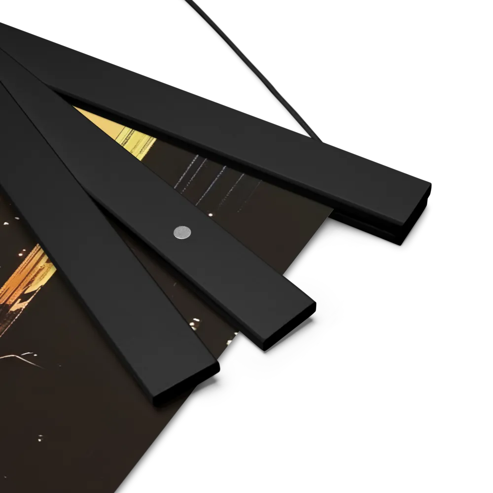 Metro Nexus: A Futuristic Cityscape | Poster With Black Wood Hanger | 14″×14″