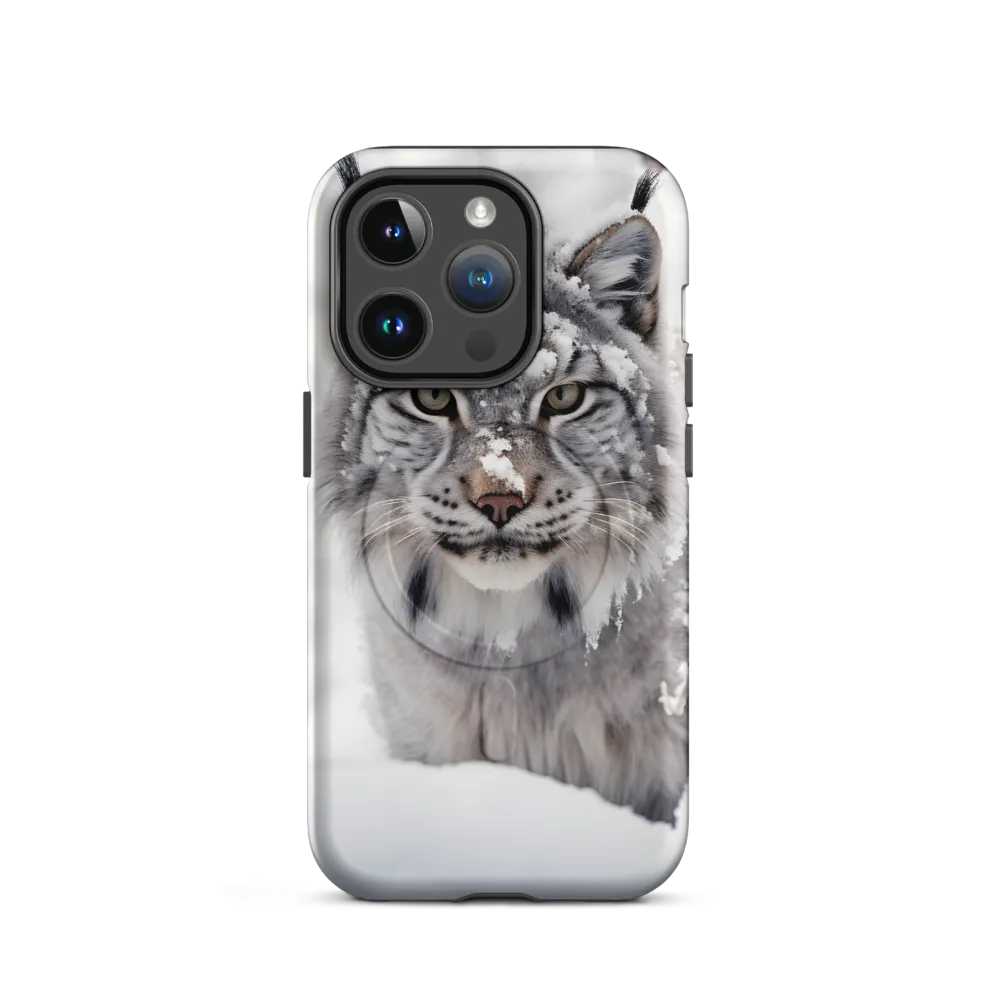 Whispers of Winter: The Lynx in Snow | Phone Case |  14 Pro | MagSafe® Tough Case | Matte