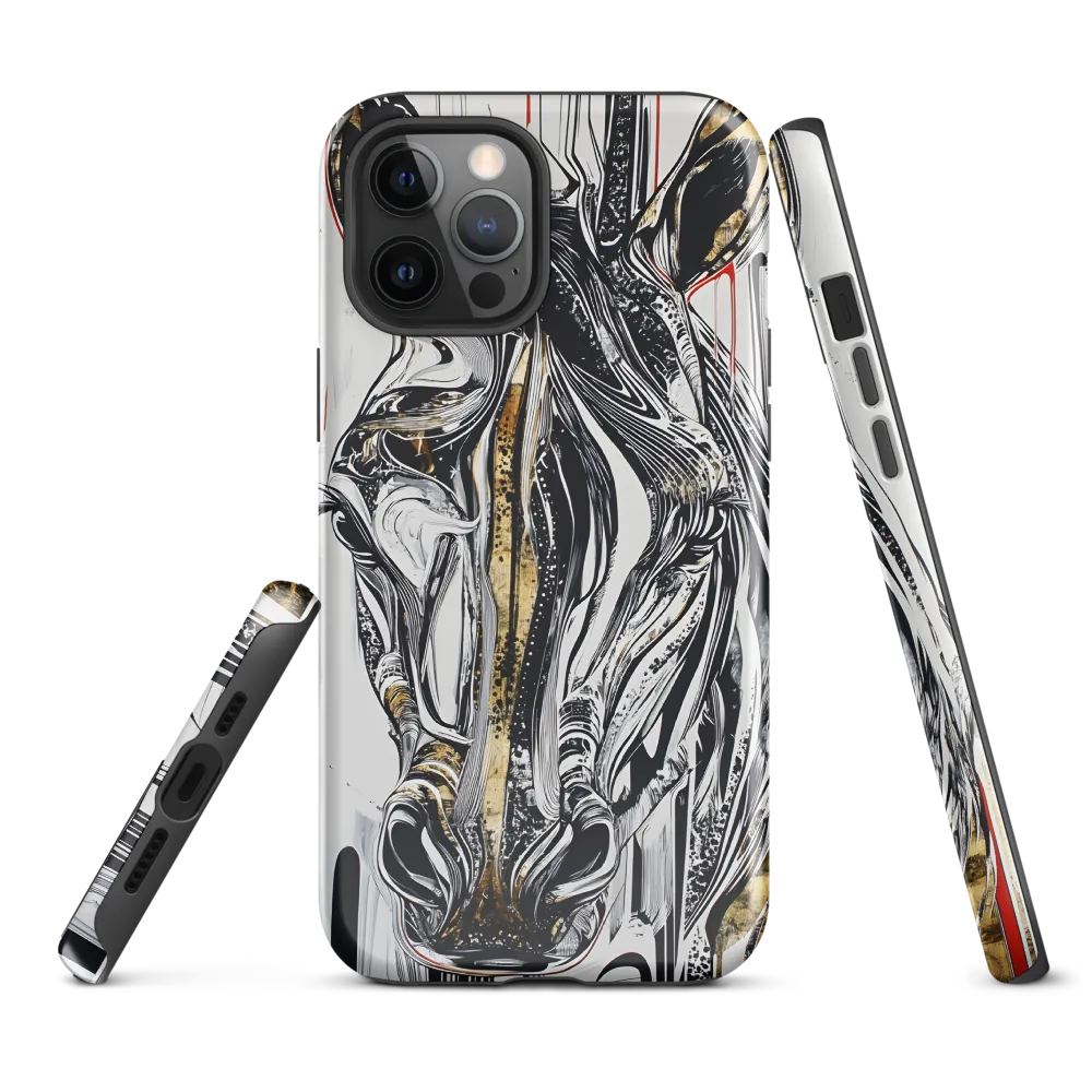 Ethereal Majesty: The Abstract Zebra | Phone Case |  12 Pro Max | Tough Case | Glossy