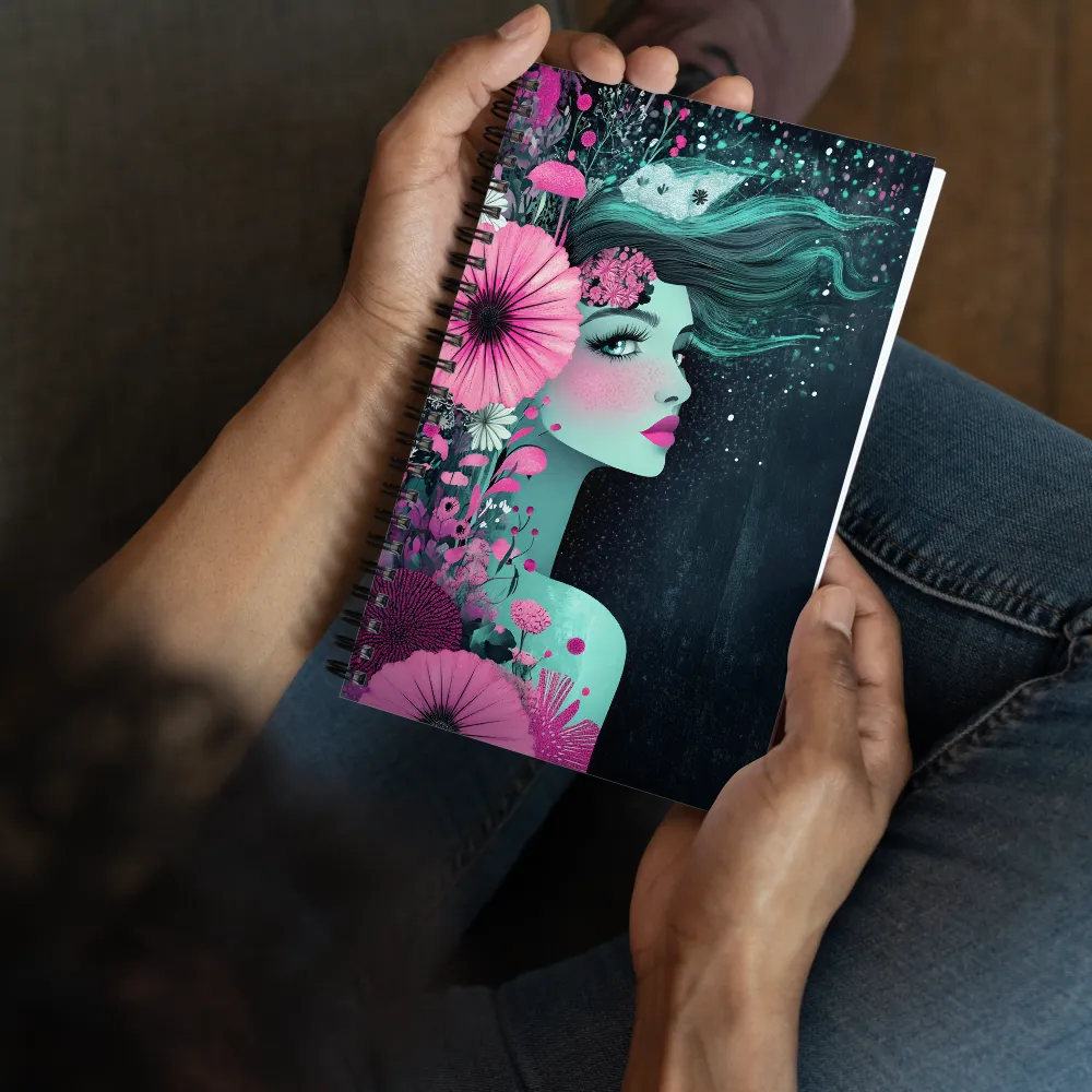 Floral Harmony: Portrait of Serenity | Spiral Notebook