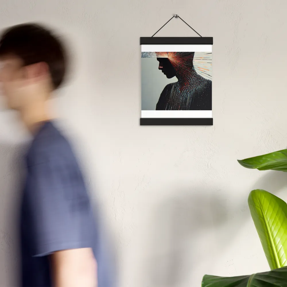 Radiant Reflection: An Abstract Journey of Thought | Poster With Black Wood Hanger | 8″×10″