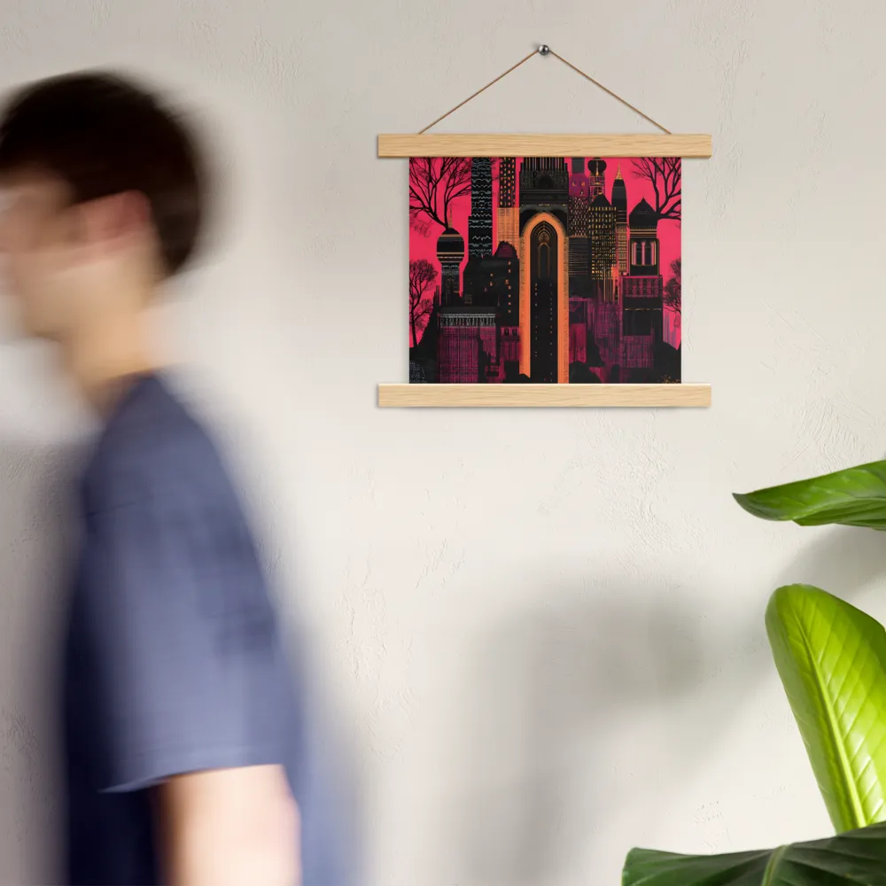 Urban Reverie | Poster With Oak Wood Hanger | 10″×10″