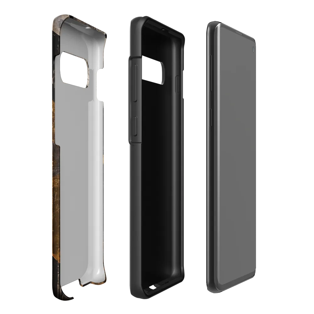 Geometric Harmony in Gold and Black | Phone Case |  S10 Plus | Tough Case | Matte