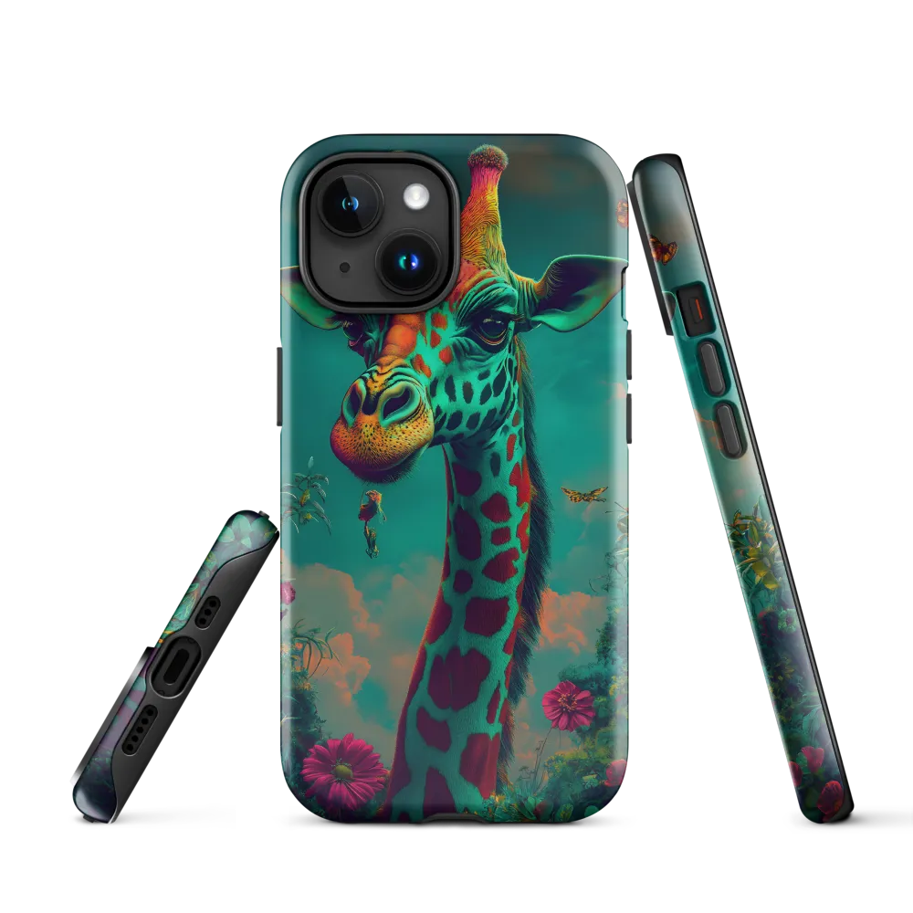 Whimsical Giraffe Among Blossoms | Phone Case |  15 | Tough Case | Glossy