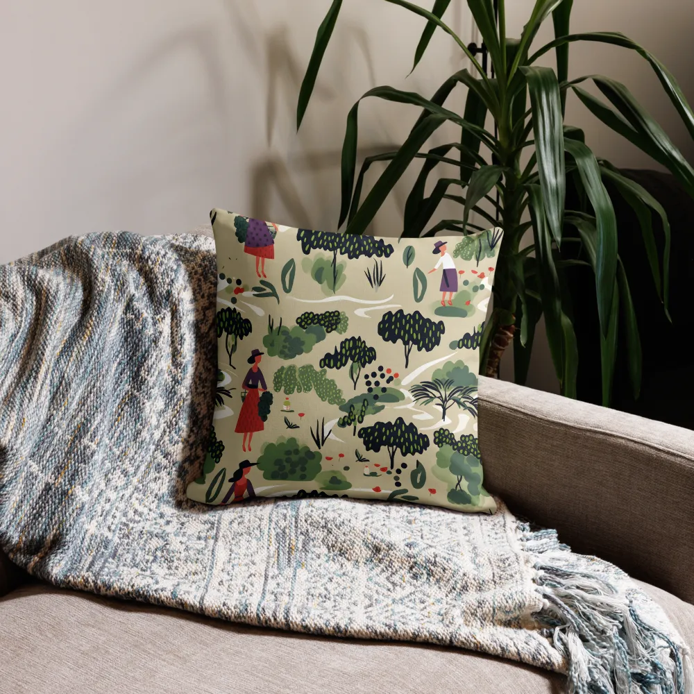 Harmony in Nature: A Whimsical Tapestry | Pillow | 18″×18″