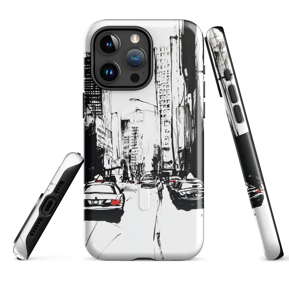 Urban Pulse: A Monochromatic Journey | Phone Case |  15 Pro Max | MagSafe® Tough Case | Glossy