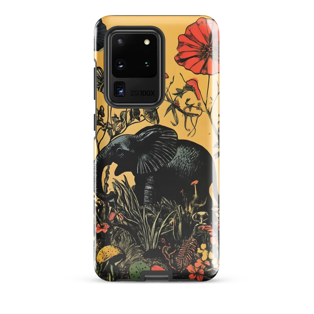 Floral Majesty: The Elephant's Sanctuary | Phone Case |  S20 Ultra | Tough Case | Glossy