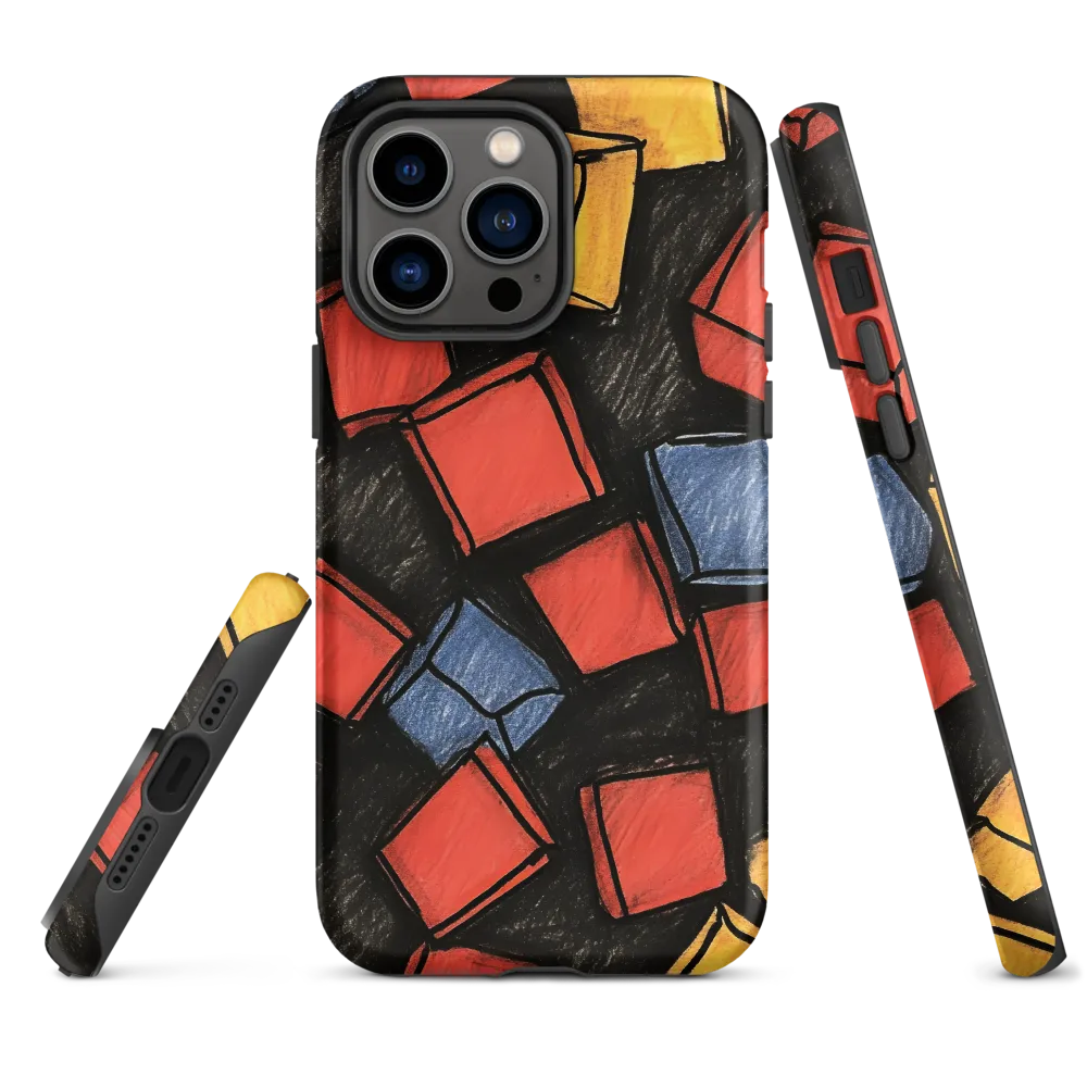 Vibrant Geometry in Motion | Phone Case |  14 Pro Max | Tough Case | Matte
