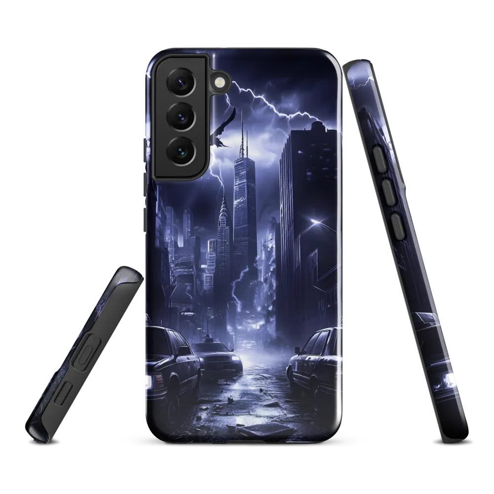 Stormy Cityscape: Shadows of the Night | Phone Case |  S22 Plus | Tough Case | Glossy