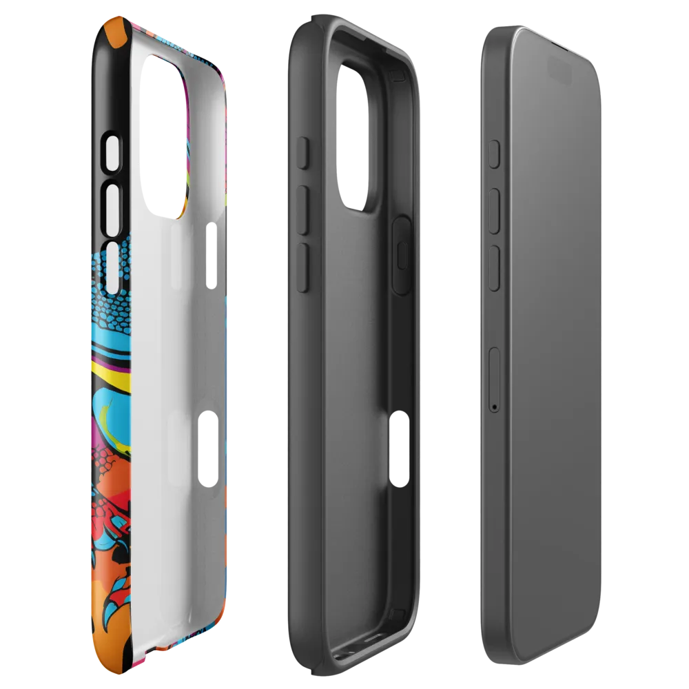 Colorful Encounters: The Playful Geckos | Phone Case |  16 Pro Max | Tough Case | Glossy