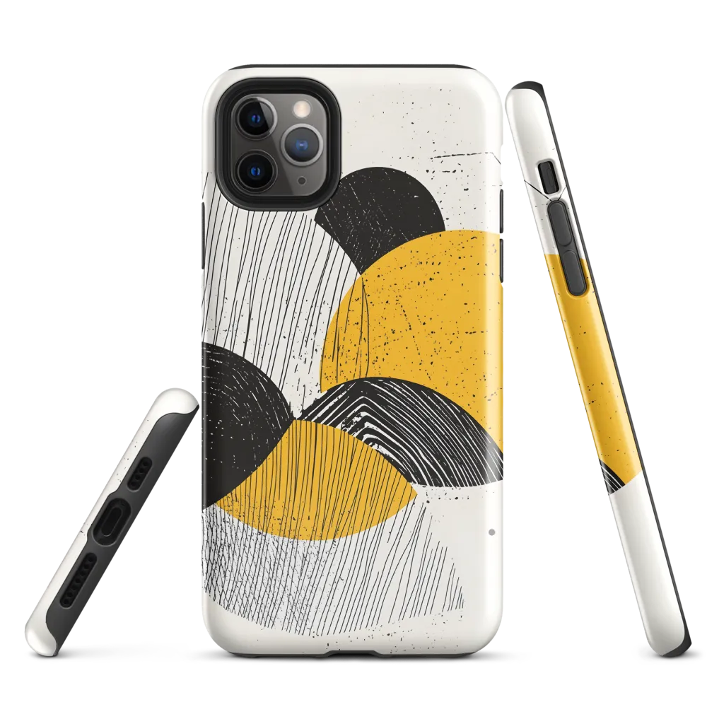 Dynamic Harmony in Black and Yellow | Phone Case |  11 Pro Max | Tough Case | Glossy