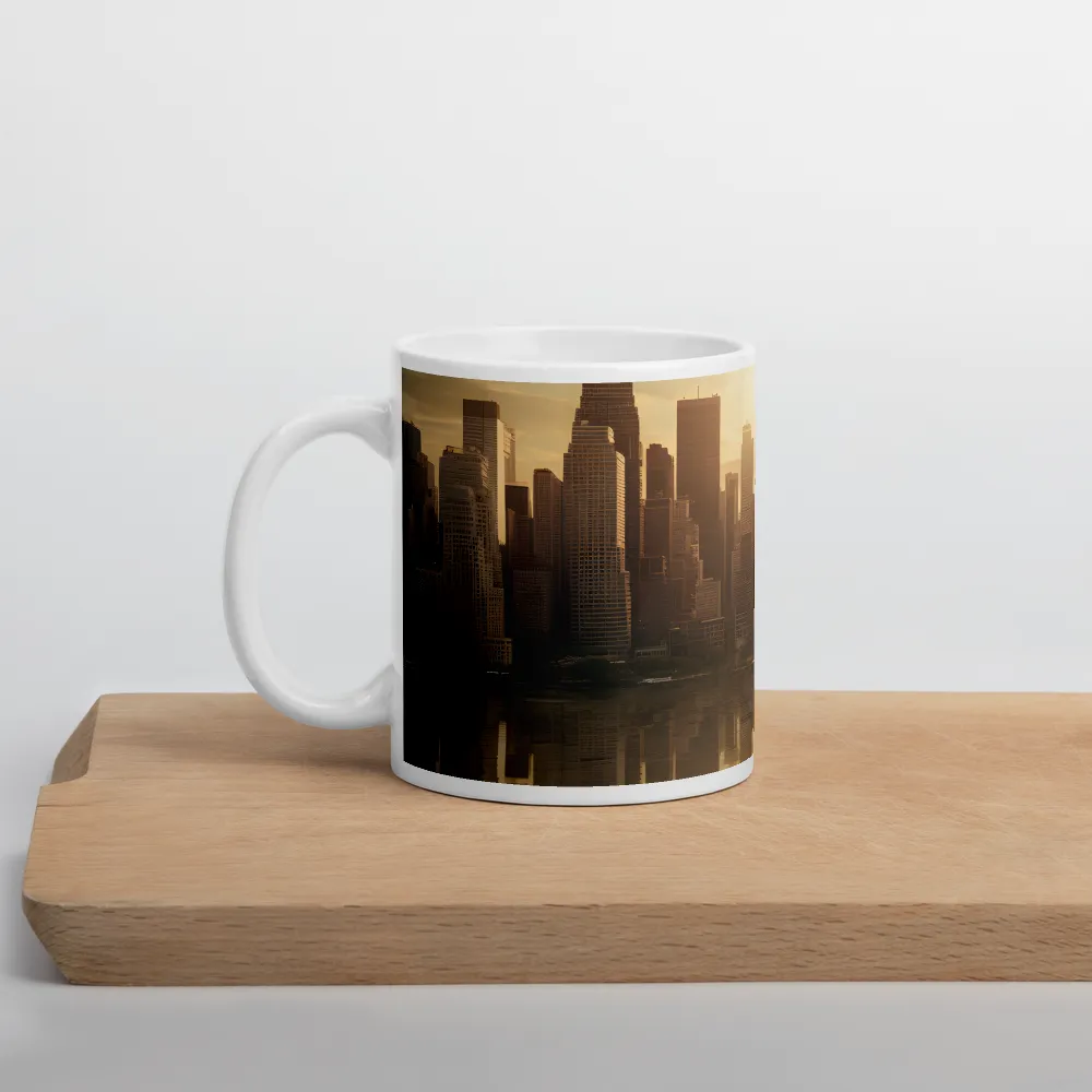 The Lion's Gaze Over the Urban Symphony | Mug with White inside | 11 oz