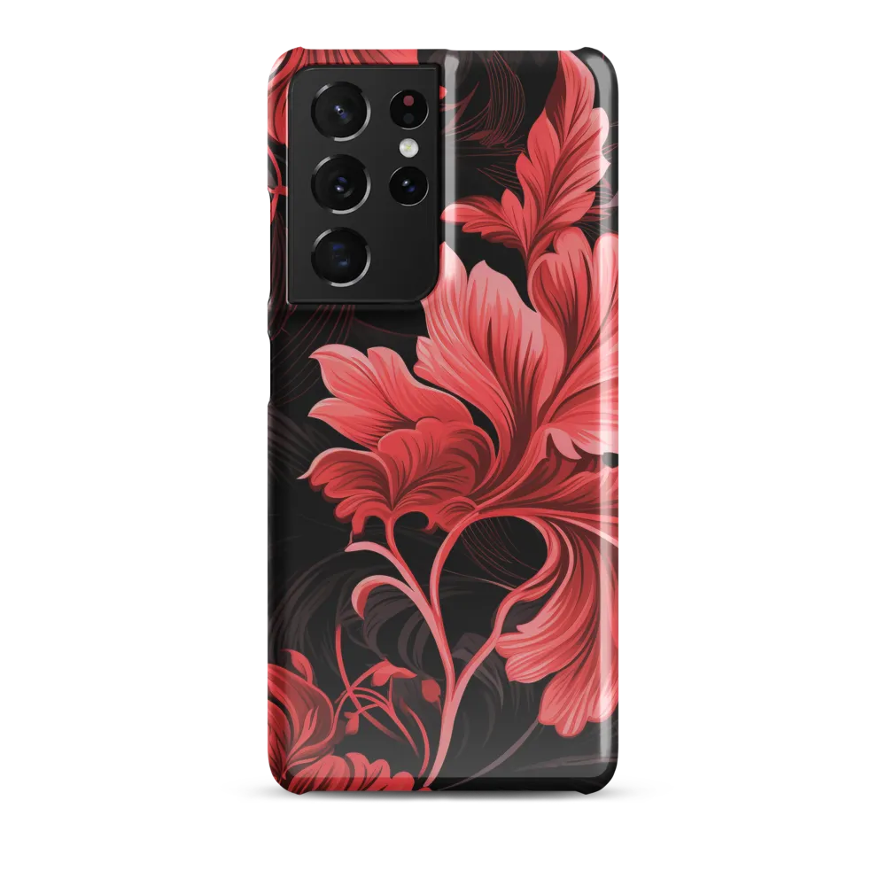 Tropical Elegance in Red | Phone Case |  S21 Ultra | Snap Case | Glossy