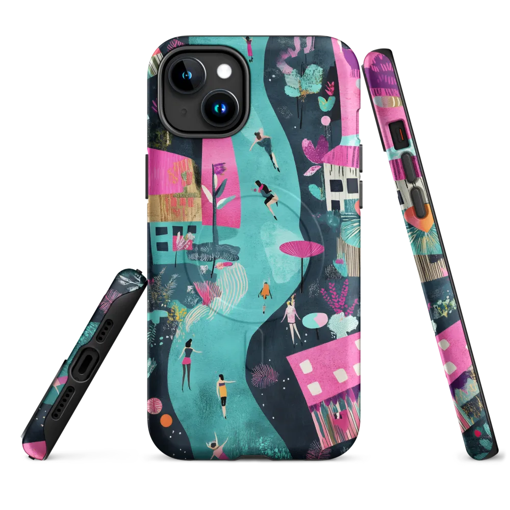 Whimsical Journey Through a Vibrant Landscape | Phone Case |  15 Plus | MagSafe® Tough Case | Matte