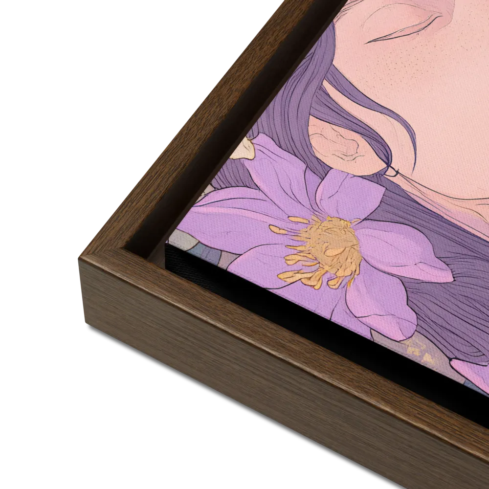 Harmony in Bloom | Canvas with Brown Frame | 12″×16″