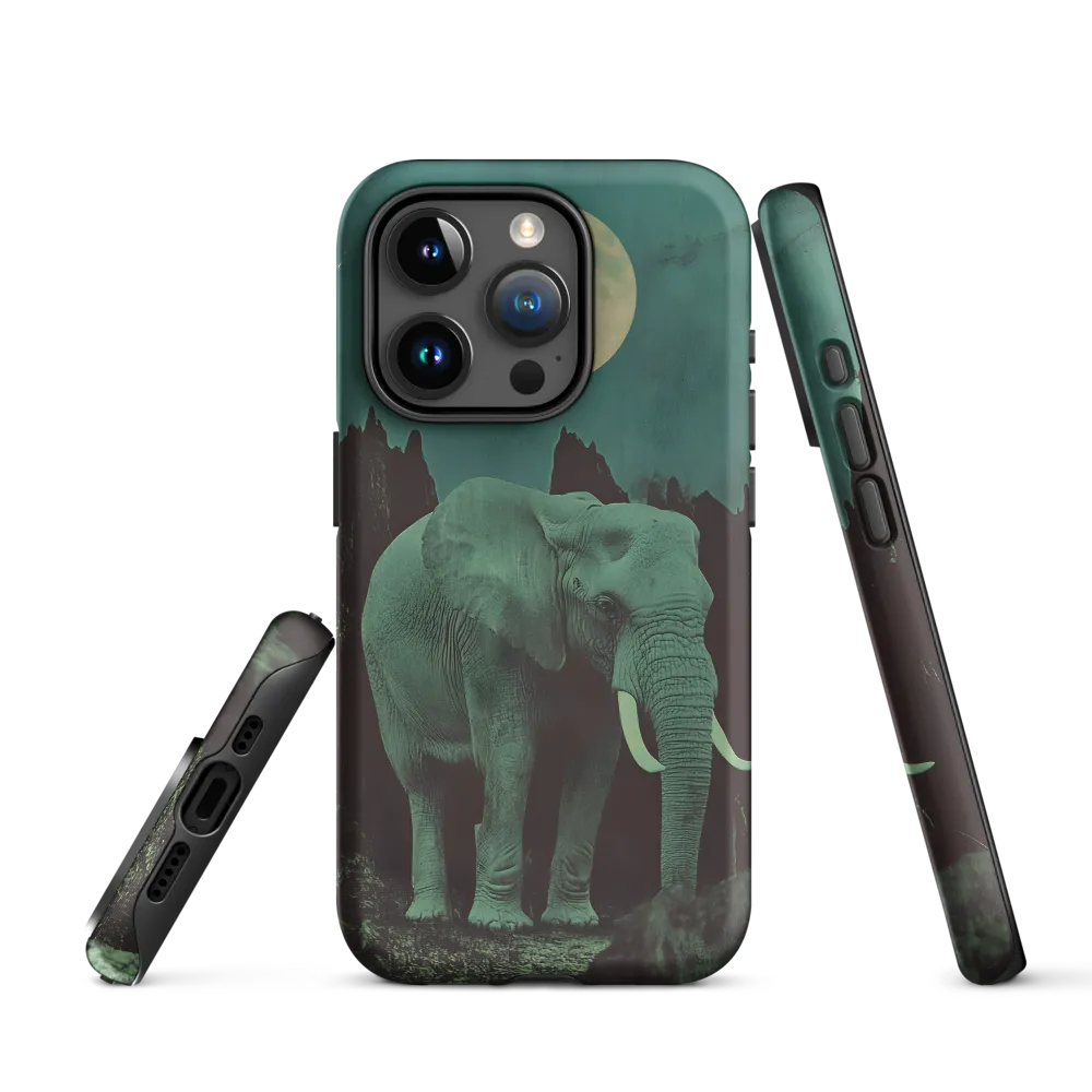 Ethereal Presence: Elephant Under a Full Moon