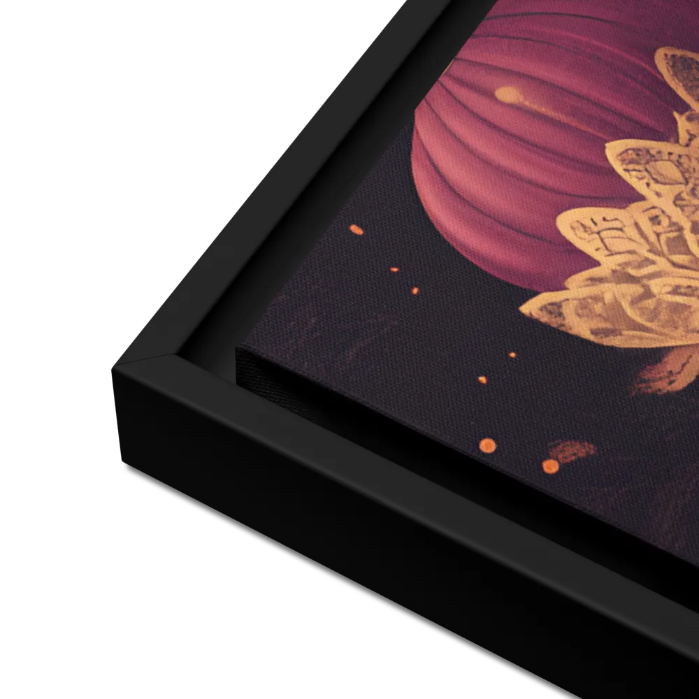 Ornate Harmony: A Digital Floral Architecture | Canvas with Black Frame | 24″×36″