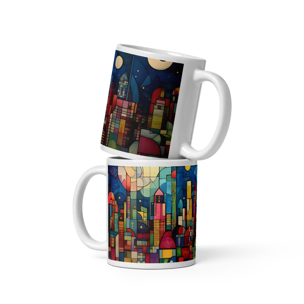 Geometric Harmony: A Vibrant Cityscape | Mugs | Multiple Sizes & Colors