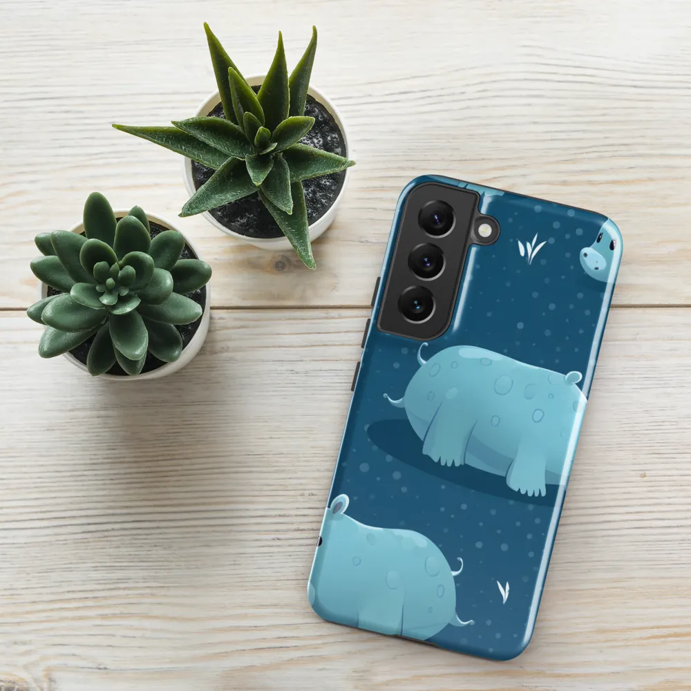 Whimsical Hippo Play | Phone Case |  S22 | Tough Case | Glossy