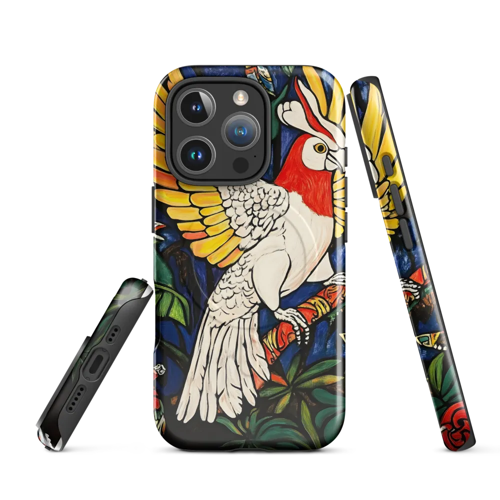 Cockatoo on a Patterned Branch