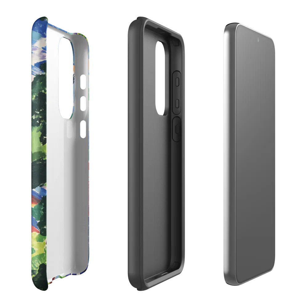 Elysium: A Soaring Figure Amidst Colorful Landscapes | Phone Case |  S23 Plus | Tough Case | Matte
