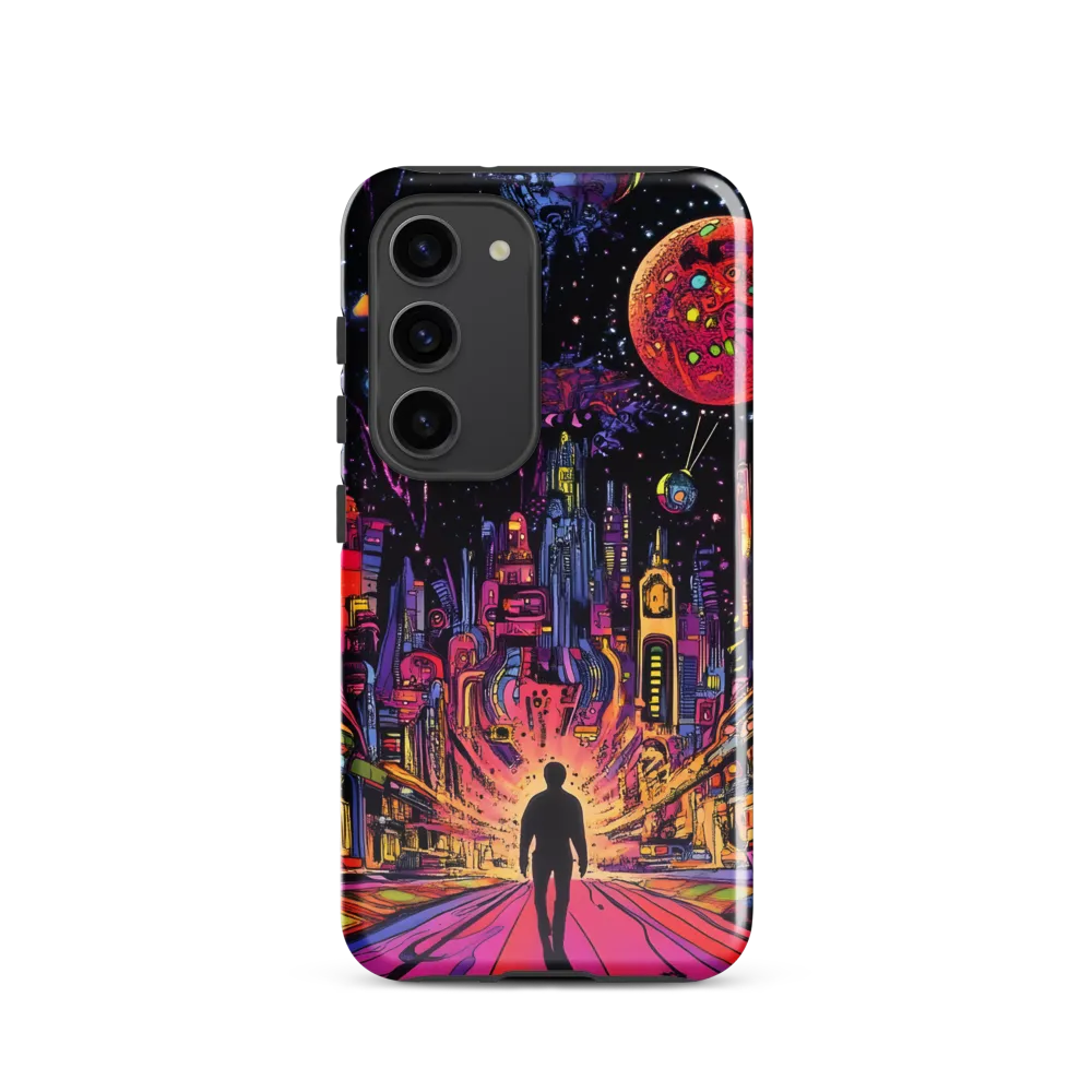 Journey into the Neon Cosmos | Phone Case |  S23 | Tough Case | Glossy