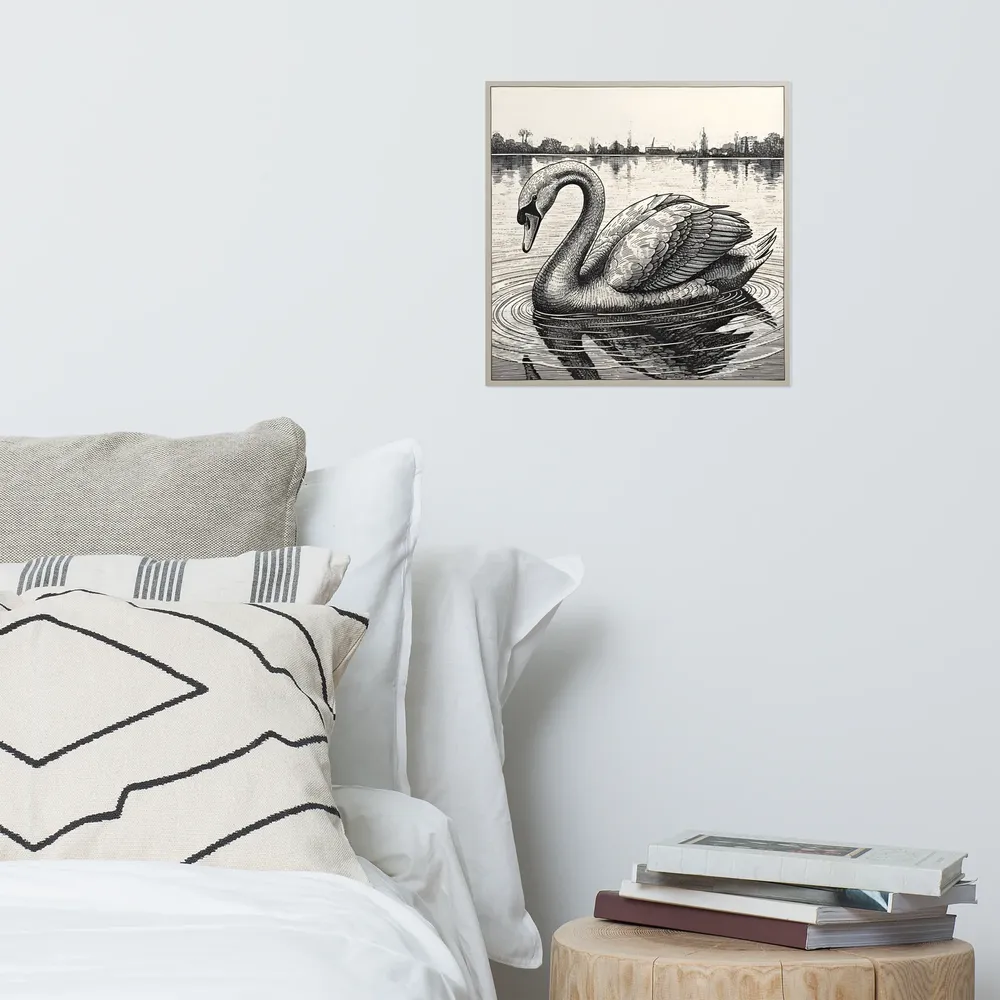 Etched Swan 
 Poster | 16″x 16″