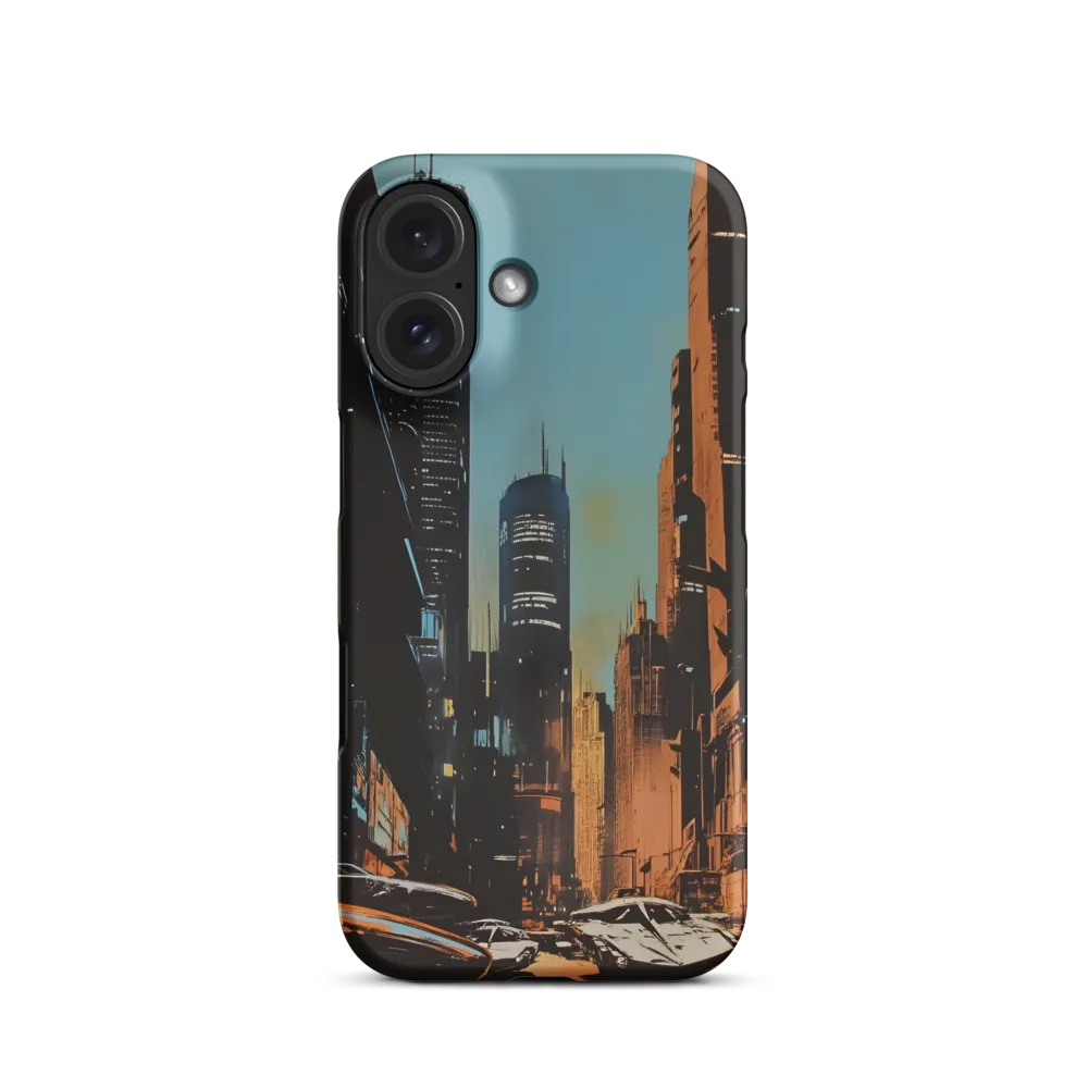 Futuristic Cityscape in Blue and Orange