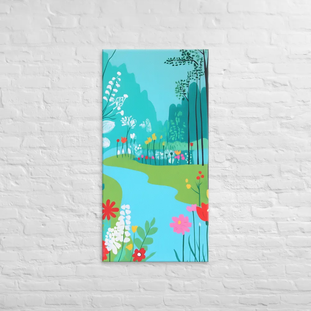 Whispers of Spring: A Colorful Retreat | Canvas | 24″×48″
