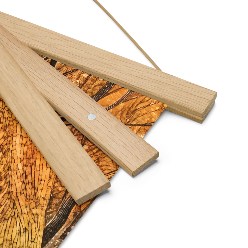 Embrace of Autumn | Poster With Oak Wood Hanger | 14″×14″