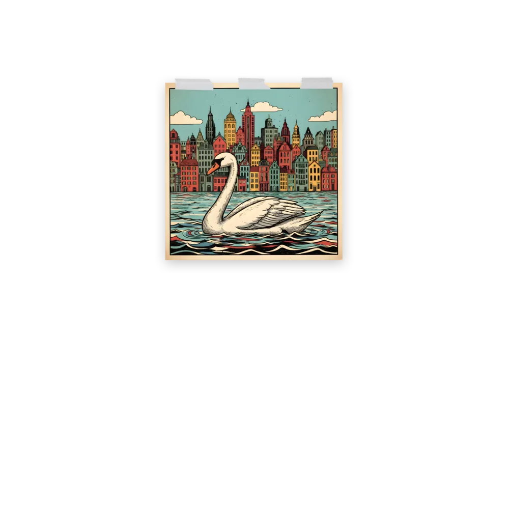 Swan in the City 
 Poster | 18″x 18″