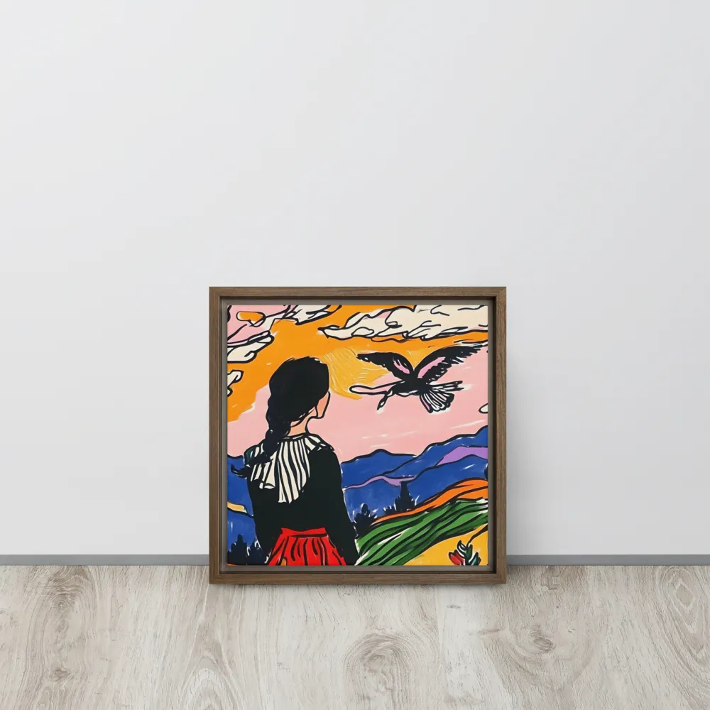 A Journey into Freedom | Canvas with Brown Frame | 12″×12″