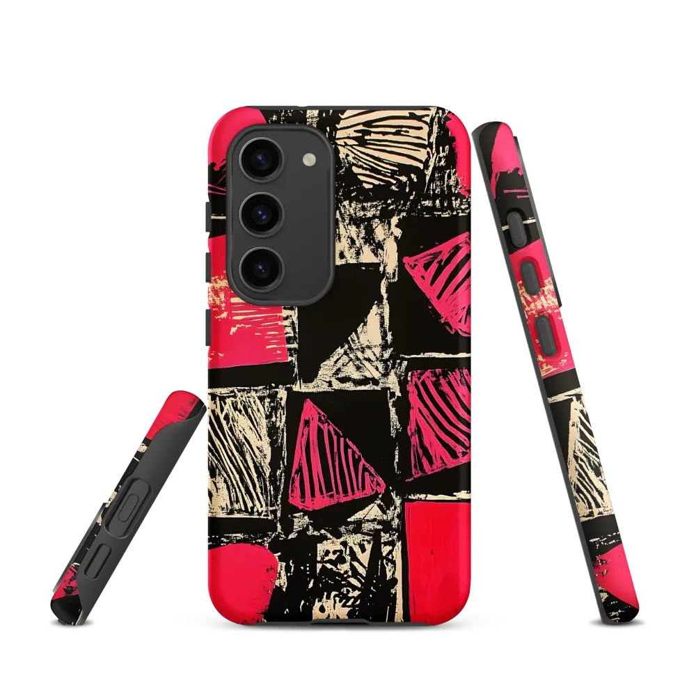 Geometric Symphony in Pink and Black