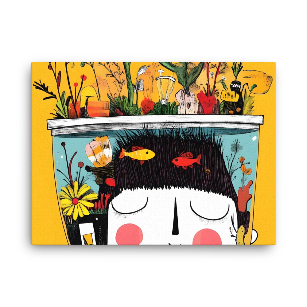 Whimsical Garden Head | Thin Canvas | 18″×24″