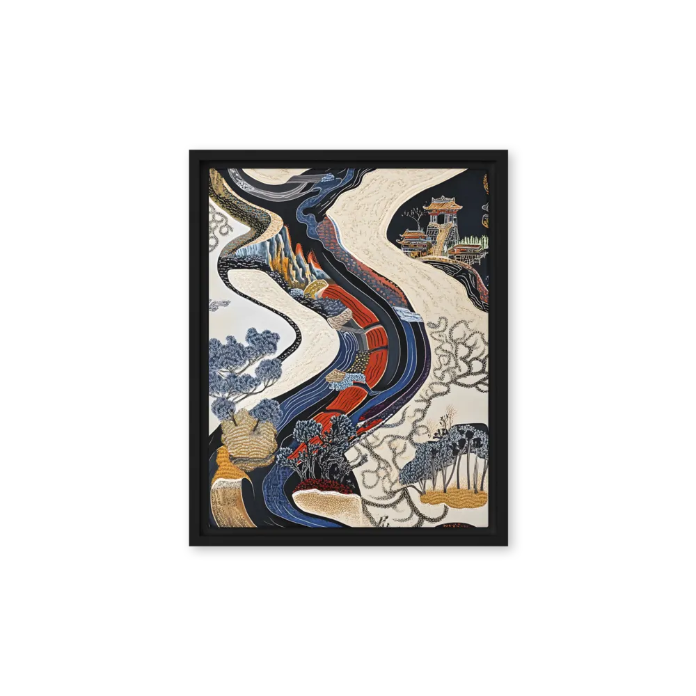 Flow of Tranquility | Canvas with Black Frame | 11″×14″