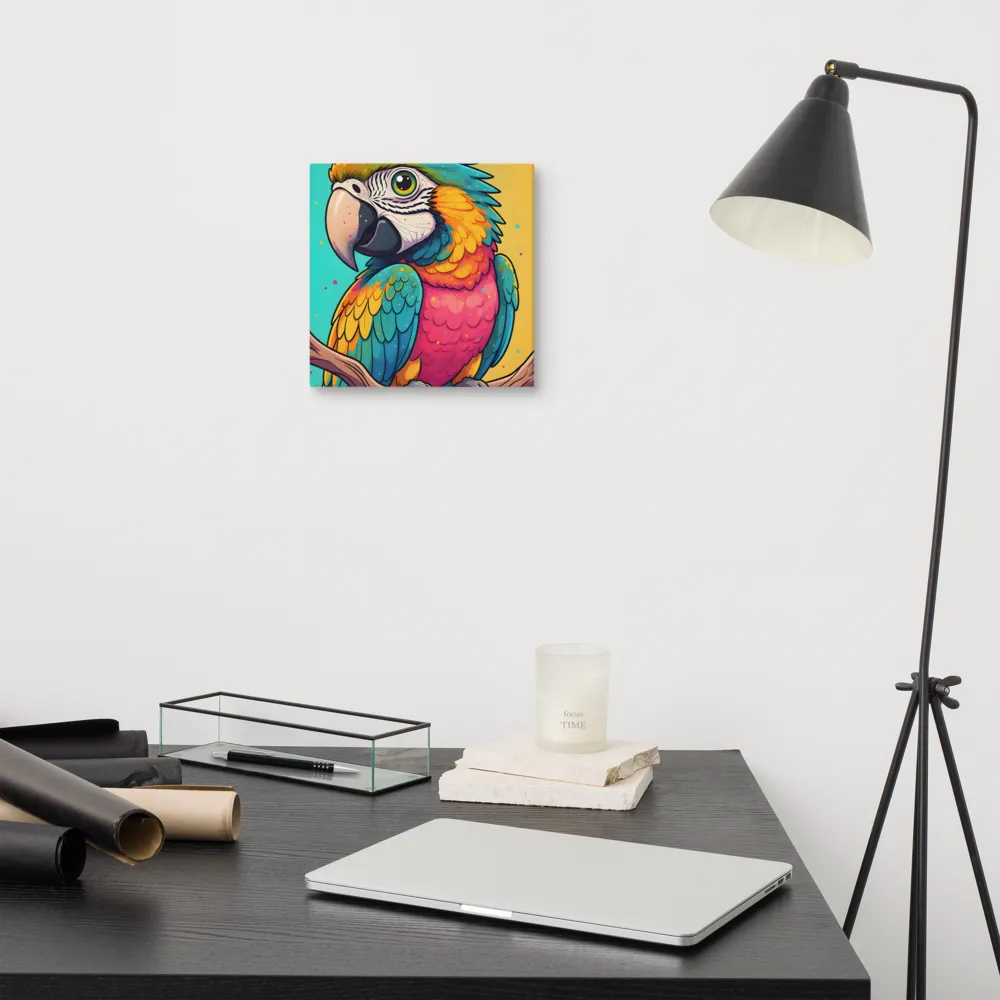 Colorful Macaw 
 Canvas | 10″x 10″