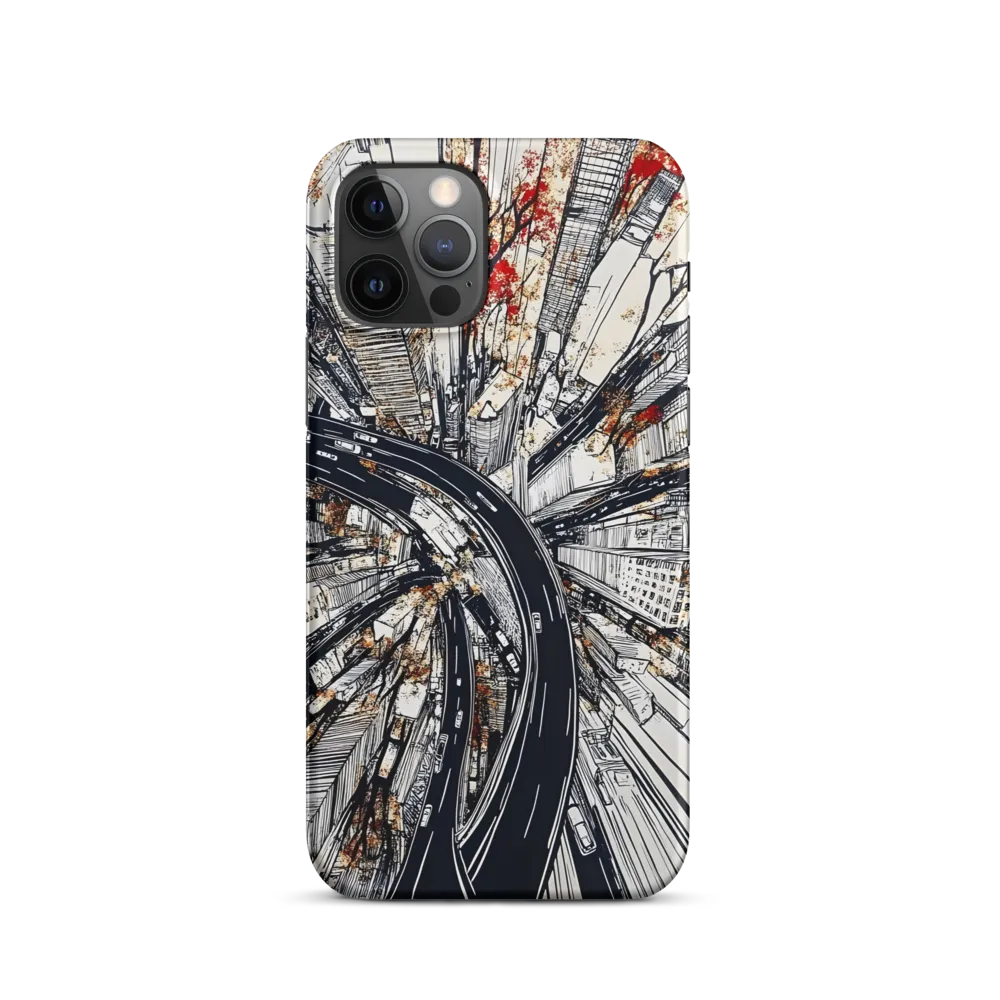 Urban Symphony: Aerial View of Life | Phone Case |  12 Pro | Snap Case | Matte