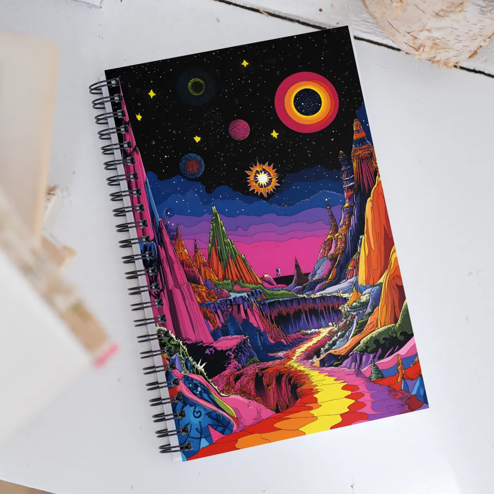 Galactic Wonders: A Journey Through an Alien Landscape | Spiral Notebook