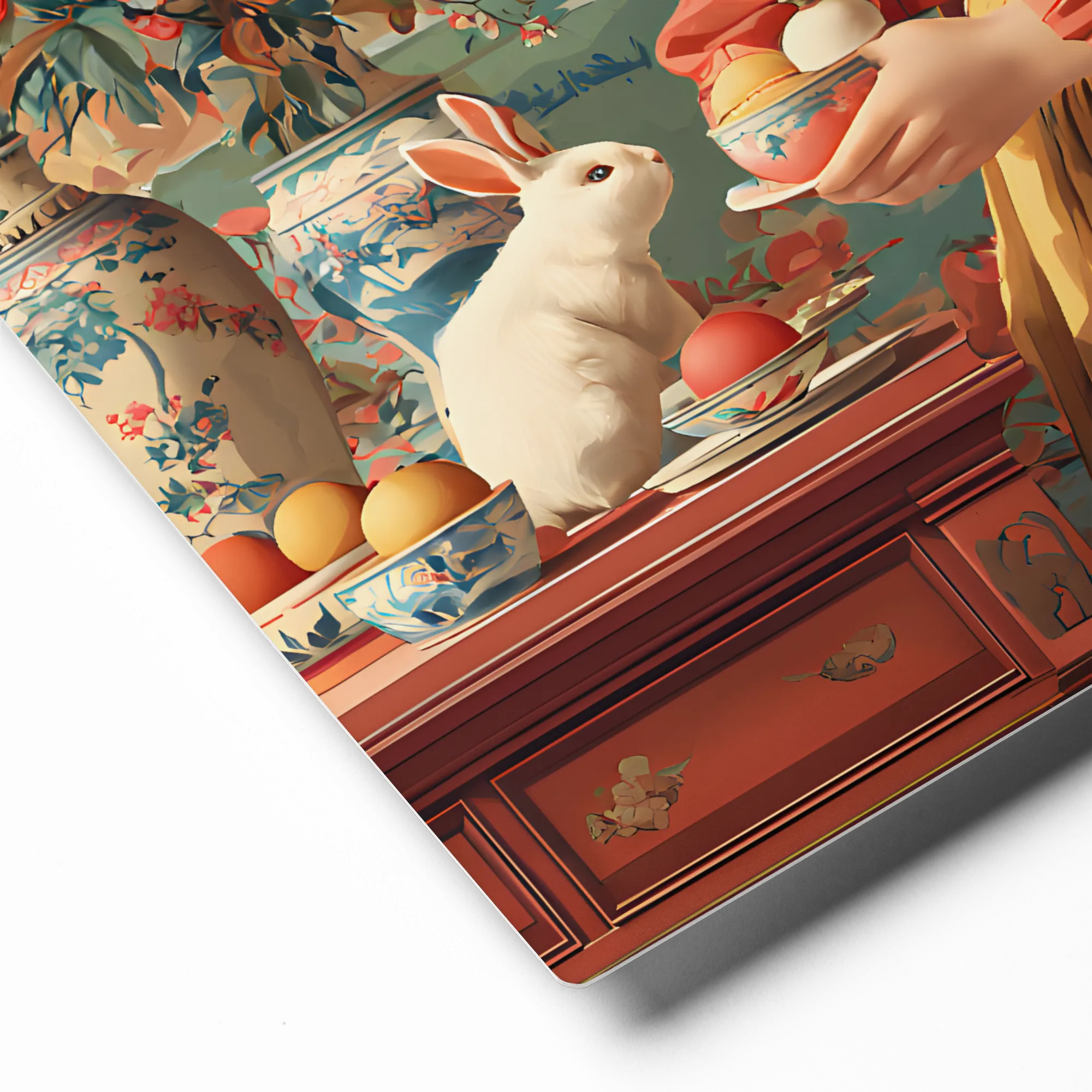 The Chinoiserie Garden 
 Metal Print | 12″x 12″