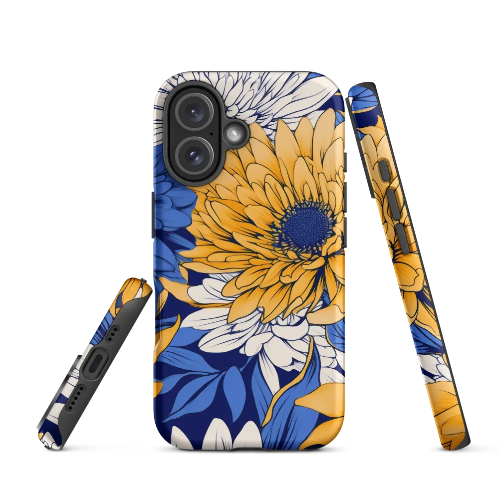 Floral Harmony in Blue and Yellow