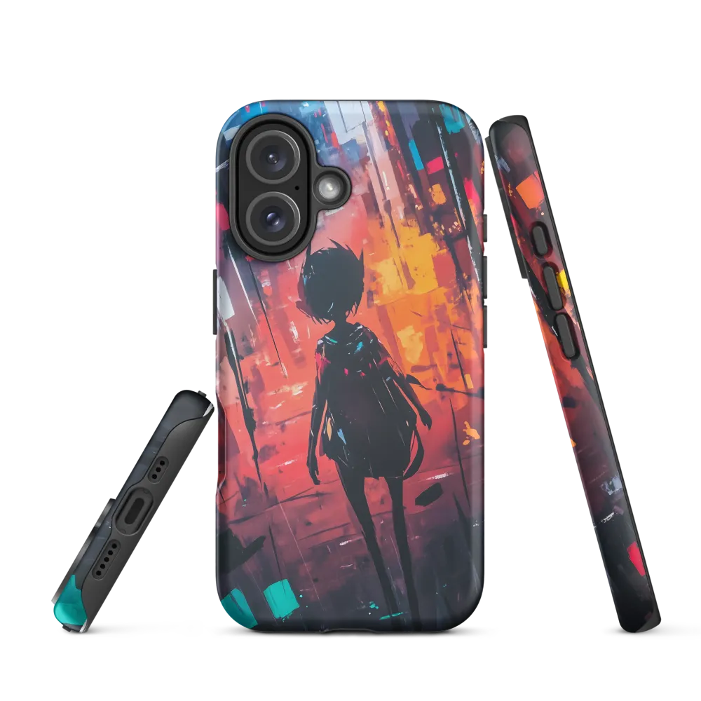 Silhouette in the Urban Abyss | Phone Case